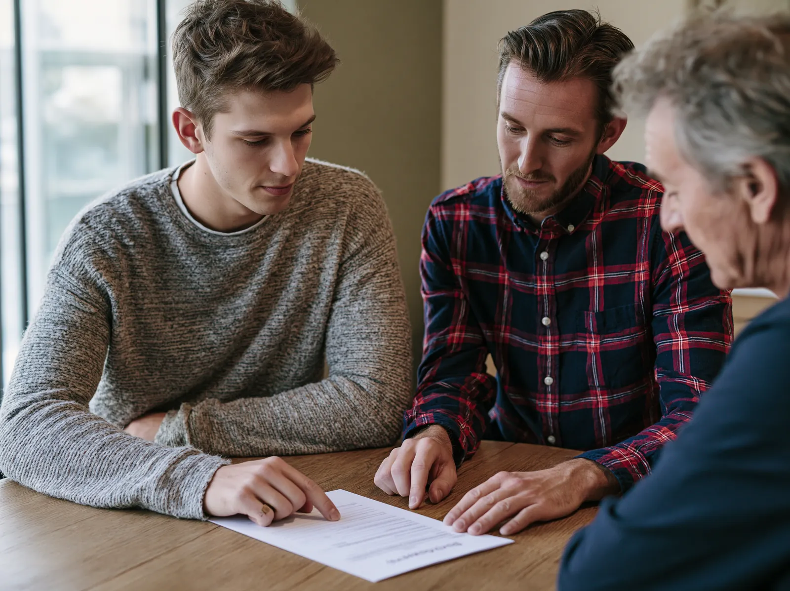 Family reviewing a guaranteed cash offer instead of a real estate auction