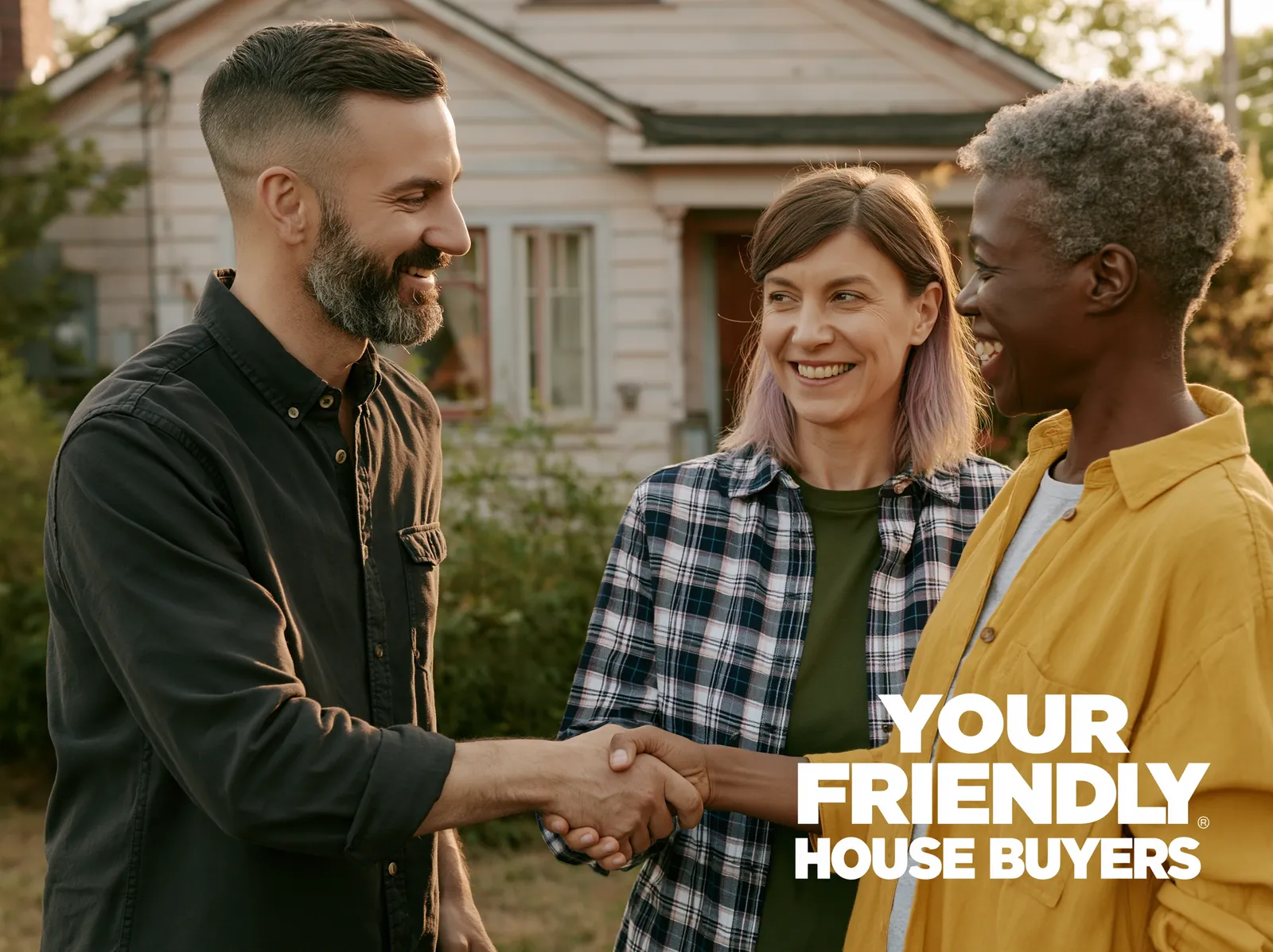 Your Friendly House Buyers — trusted cash home buyer greeting Fresno homeowners